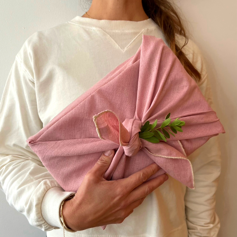 Envoltorio reutilizable para regalo, de tela en color Rosa